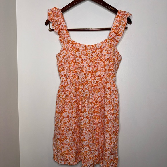 🖤Lush Orange Floral Mini Dress - Picture 2 of 6
